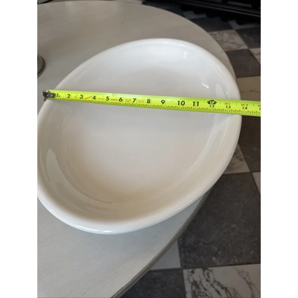 Sur La Table Large Oval Serving Platter White Eartenware 19.25 x 14 Inches
